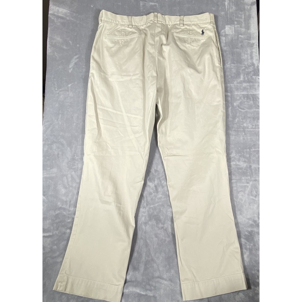Polo Ralph Lauren Ethan Pant 40x32 Mens Khaki Chinos Pleated Front Preppy Dad - Picture 3 of 10